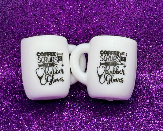 Coffee Scrubs Rubber Gloves Mug Focal