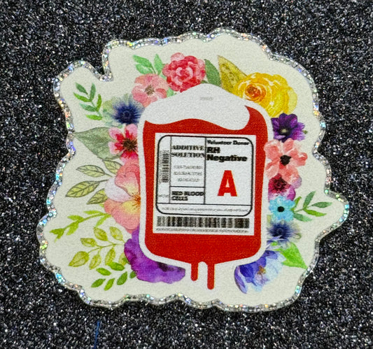 Floral Blood Bag Acrylic